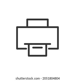 Outline design of printer icon. Premium symbol for UI, app and web. Vector stroke object. Perfect printer line icon.