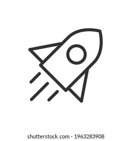Outline design of rocket icon. Premium symbol for UI, app and web. Vector stroke object. Perfect rocket line icon.