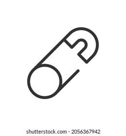 Outline design of safety pin icon. Premium symbol for UI, app and web. Vector stroke object. Perfect safety pin line icon.