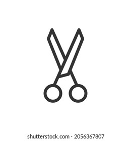 Outline design of scissors icon. Premium symbol for UI, app and web. Vector stroke object. Perfect scissors line icon.