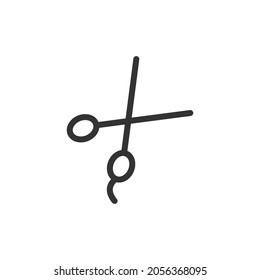 Outline design of scissors icon. Premium symbol for UI, app and web. Vector stroke object. Perfect scissors line icon.