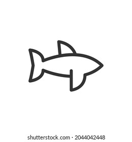 Outline design of shark icon. Premium symbol for UI, app and web. Vector stroke object. Perfect shark line icon.