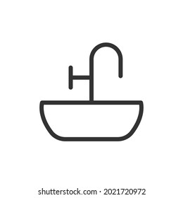 Outline design of sink icon. Premium symbol for UI, app and web. Vector stroke object. Perfect sink line icon.