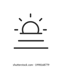 Outline design of sunrise icon. Premium symbol for UI, app and web. Vector stroke object. Perfect sunrise line icon.