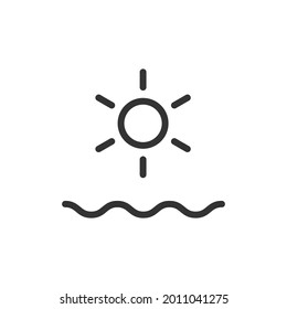 Outline design of sunset icon. Premium symbol for UI, app and web. Vector stroke object. Perfect sunset line icon.