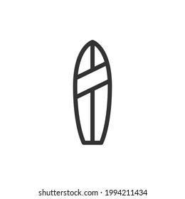 Outline design of surfboard icon. Premium symbol for UI, app and web. Vector stroke object. Perfect surfboard line icon.