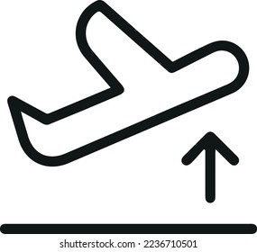 Outline design of take off icon. Premium symbol for UI, app and web. Vector stroke object. Perfect take off line icon.