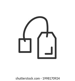 Outline design of tea bag icon. Premium symbol for UI, app and web. Vector stroke object. Perfect tea bag line icon.
