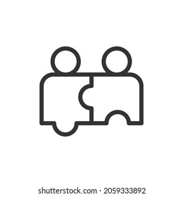 Diseño de esquema del icono de trabajo en equipo. Símbolo premium para interfaz de usuario, aplicación y web. Objeto de trazo vectorial. Icono de línea de trabajo en equipo perfecto.