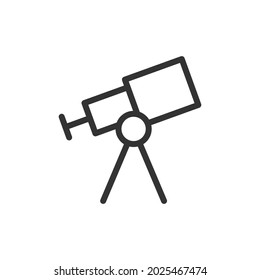 Outline design of telescope icon. Premium symbol for UI, app and web. Vector stroke object. Perfect telescope line icon.