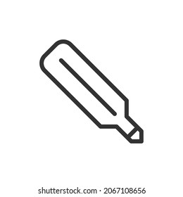 Diseño de esquema del icono del termómetro. Símbolo premium para interfaz de usuario, aplicación y web. Objeto de trazo vectorial. Icono de línea de termómetro perfecto.