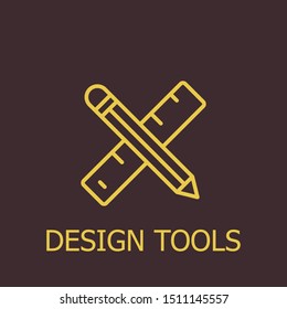 Outline design tools vector icon. Design tools illustration for web, mobile apps, design. Design tools vector symbol.
