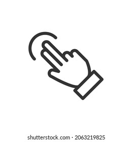 Diseño de esquema del icono táctil. Símbolo premium para interfaz de usuario, aplicación y web. Objeto de trazo vectorial. Icono de línea táctil perfecto.