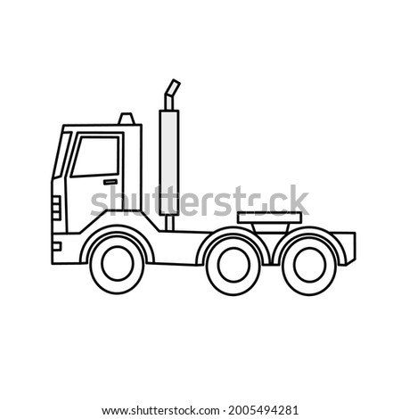 outline design transportation units of prime mover dump trucks to transport logistics or lowboy can be used for icon design , whiteboard animation, or other grapich design 
