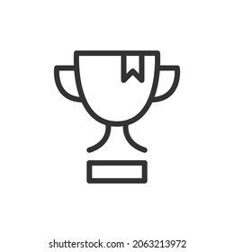 Diseño de esquema del icono de trofeo. Símbolo premium para interfaz de usuario, aplicación y web. Objeto de trazo vectorial. Icono de línea de trofeo perfecto.