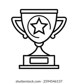 Outline Design of Trophy Symbolizing Achievement and Victory