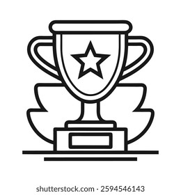 Outline Design of Trophy Symbolizing Achievement and Victory