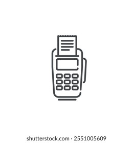 Outline design vector of the cashier payment terminal.