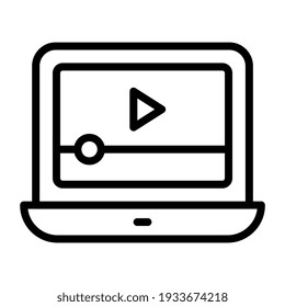 Outline design vector olf online video