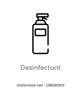 outline desinfectant vector icon. isolated black simple line element illustration from health and medical concept. editable vector stroke desinfectant icon on white background