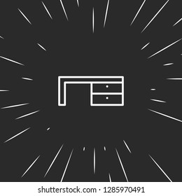 Outline desk icon illustration isolated vector sign symbol