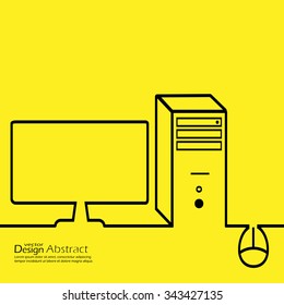 Outline desktop. Minimal abstract background.Eps10. Vector illustration.