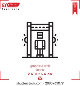 Icono de detector de contorno aislado en fondo blanco. Pictograma de línea. Diseño gráfico, aplicación móvil, logotipo, interfaz de usuario. Trazo editable. ilustración vectorial de formato EPS10
