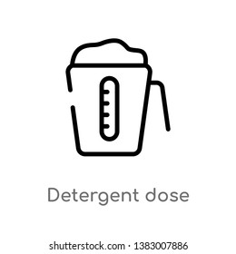 outline detergent dose vector icon. isolated black simple line element illustration from hygiene concept. editable vector stroke detergent dose icon on white background