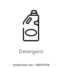 outline detergent vector icon. isolated black simple line element illustration from cleaning concept. editable vector stroke detergent icon on white background