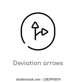 outline deviation arrows vector icon. isolated black simple line element illustration from user interface concept. editable vector stroke deviation arrows icon on white background