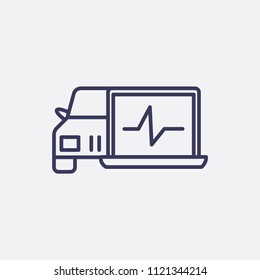 Outline diagnostic icon illustration,vector computer sign symbol
