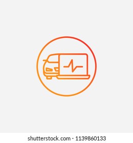 Outline diagnostic icon.gradient illustration,vector computer sign symbol