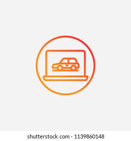 Outline diagnostic icon.gradient illustration,vector computer sign symbol