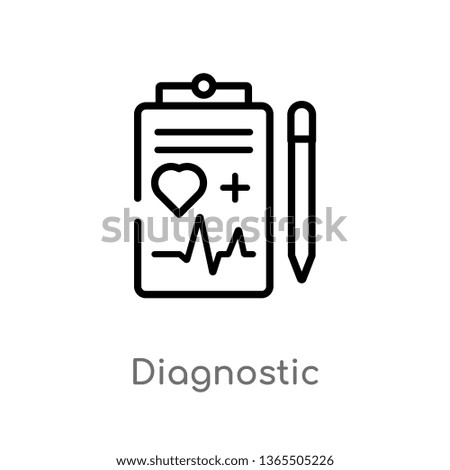 outline diagnostic vector icon. isolated black simple line element illustration from medical concept. editable vector stroke diagnostic icon on white background