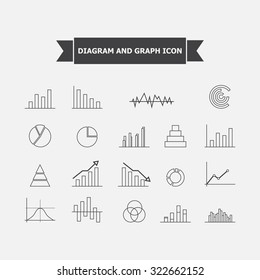 Outline diagram and graph icon design