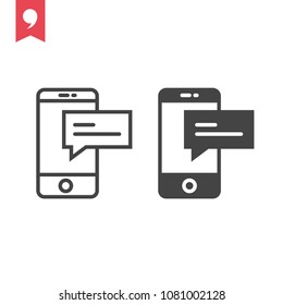 Outline Dialogue Icon isolated on white background. Line Chat symbol 