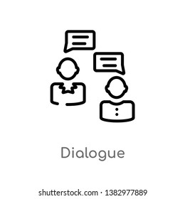 outline dialogue vector icon. isolated black simple line element illustration from human resources concept. editable vector stroke dialogue icon on white background