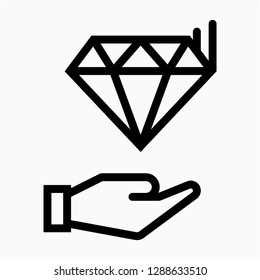 Outline Diamond pixel perfect vector icon