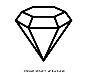 Outline diamond shape silhouette vector art