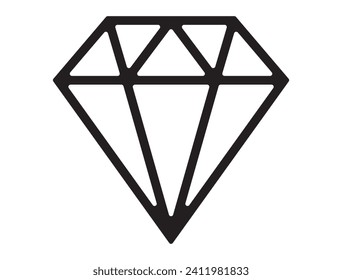 Outline diamond shape silhouette vector art