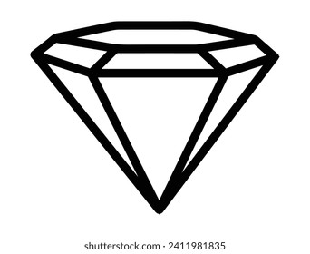 Outline diamond shape silhouette vector art