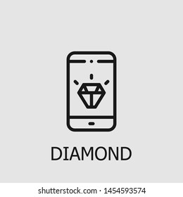Outline diamond vector icon. Diamond illustration for web, mobile apps, design. Diamond vector symbol.