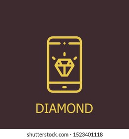 Outline diamond vector icon. Diamond illustration for web, mobile apps, design. Diamond vector symbol.