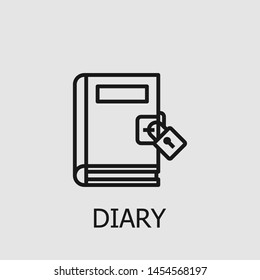 Outline diary vector icon. Diary illustration for web, mobile apps, design. Diary vector symbol.