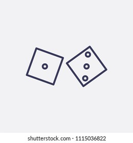 Outline dice icon illustration,vector game sign symbol