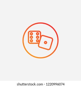 Outline dice  icon,gradient illustration,vector sign symbol