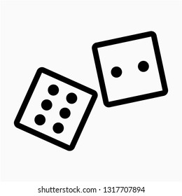 Outline dice vector icon