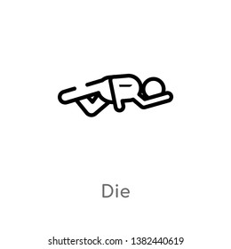 outline die vector icon. isolated black simple line element illustration from entertainment concept. editable vector stroke die icon on white background