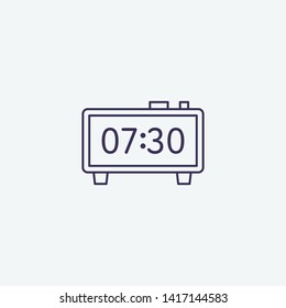 Outline digital clock icon illustration. isolated vector sign symbol
