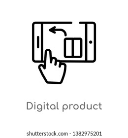 outline digital product vector icon. isolated black simple line element illustration from general-1 concept. editable vector stroke digital product icon on white background